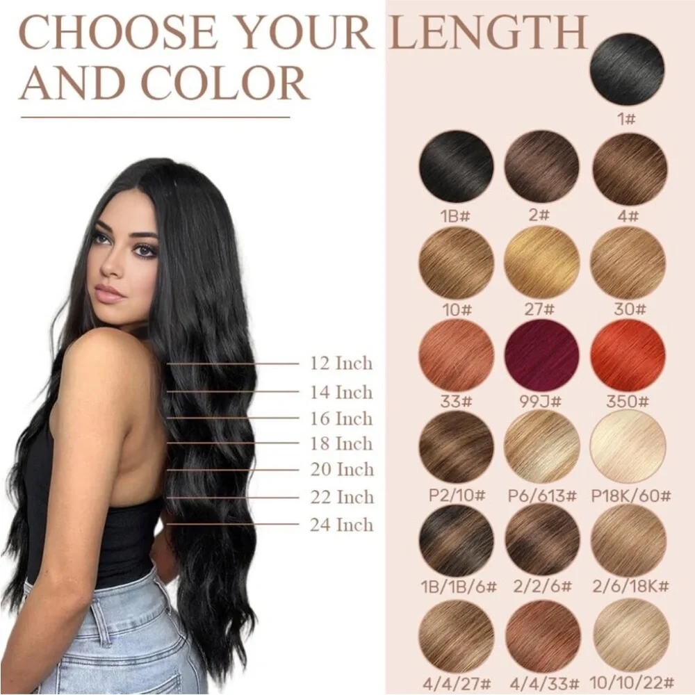 20Pcs 14 Inch Chestnut Brown to Bleach Blonde Tape-in Hair Extensions for Women